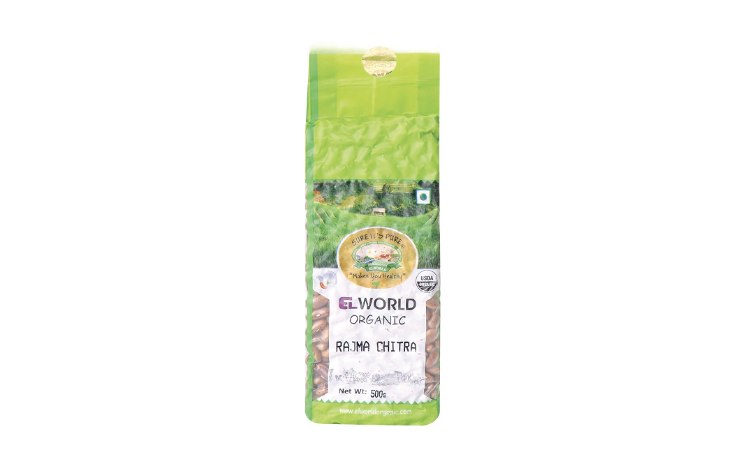 Elworld Organic Rajma Chitra    Pack  500 grams